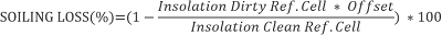 Soiling loss formula